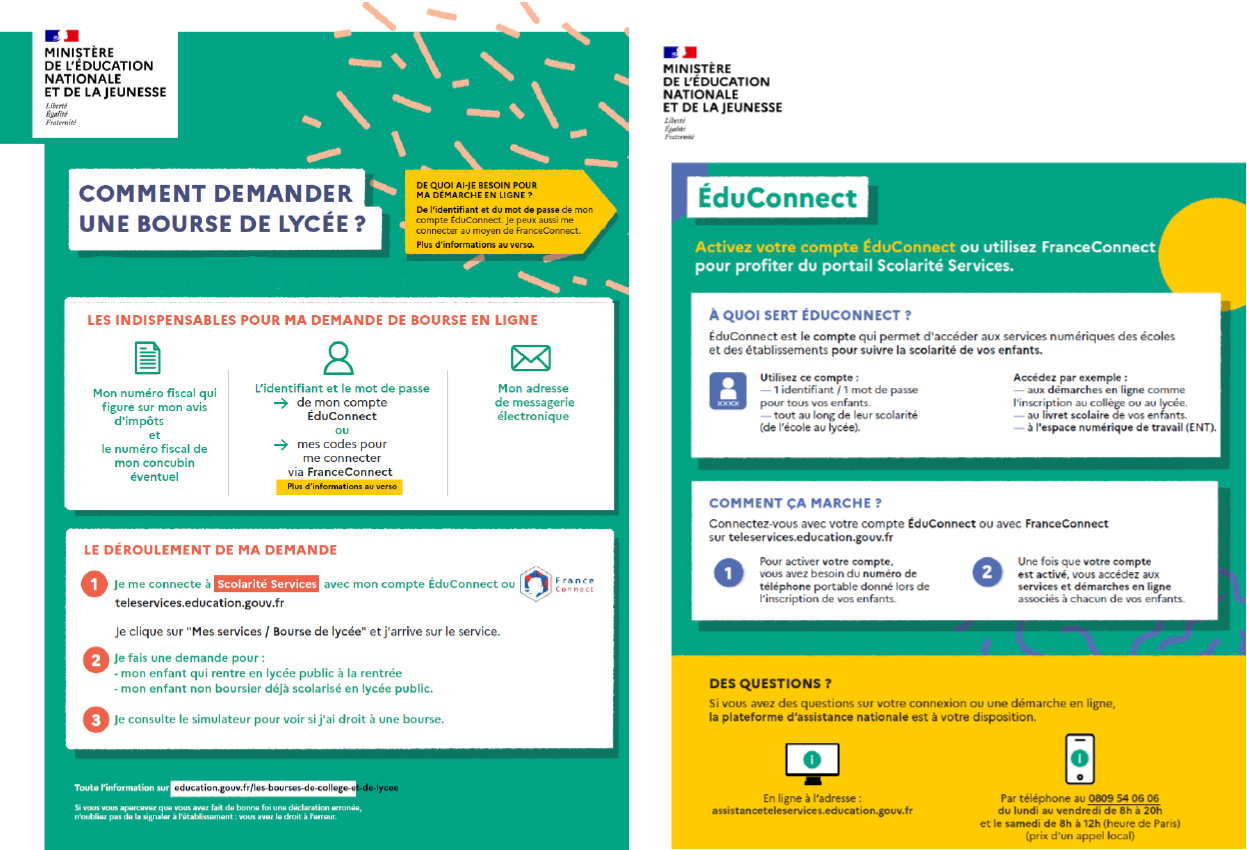 Demande de bourse de lycée - infographie
