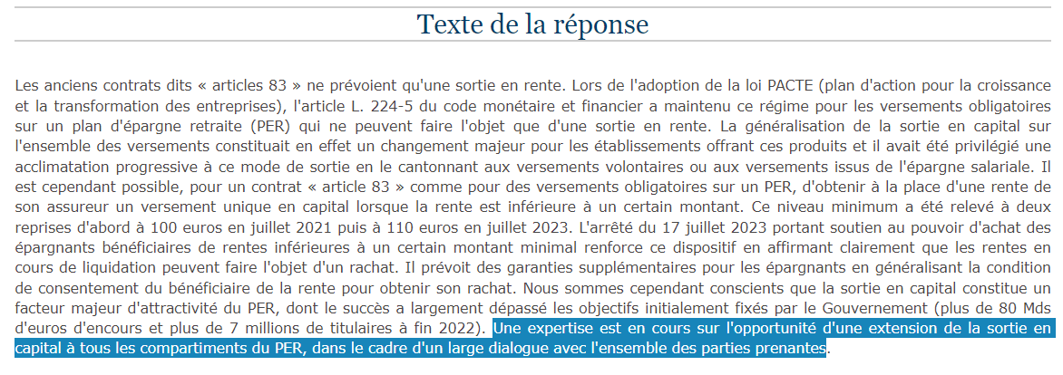réponse entière sortie en capital PER député Fabien Di Filippo