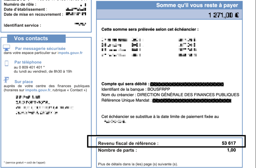ou trouver le revenu fiscal de référence sur sa fiche d'imposition image 